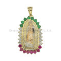 18K 14K 10K Gold 925 Silver Maria Pendant with Color Stone Fashion Jewelry